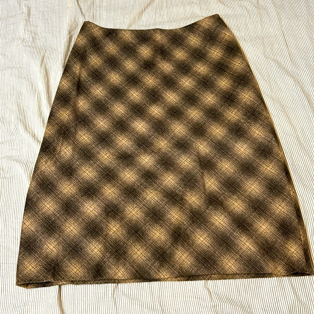 Brooks Brothers Brown Plaid Midi Skirt
